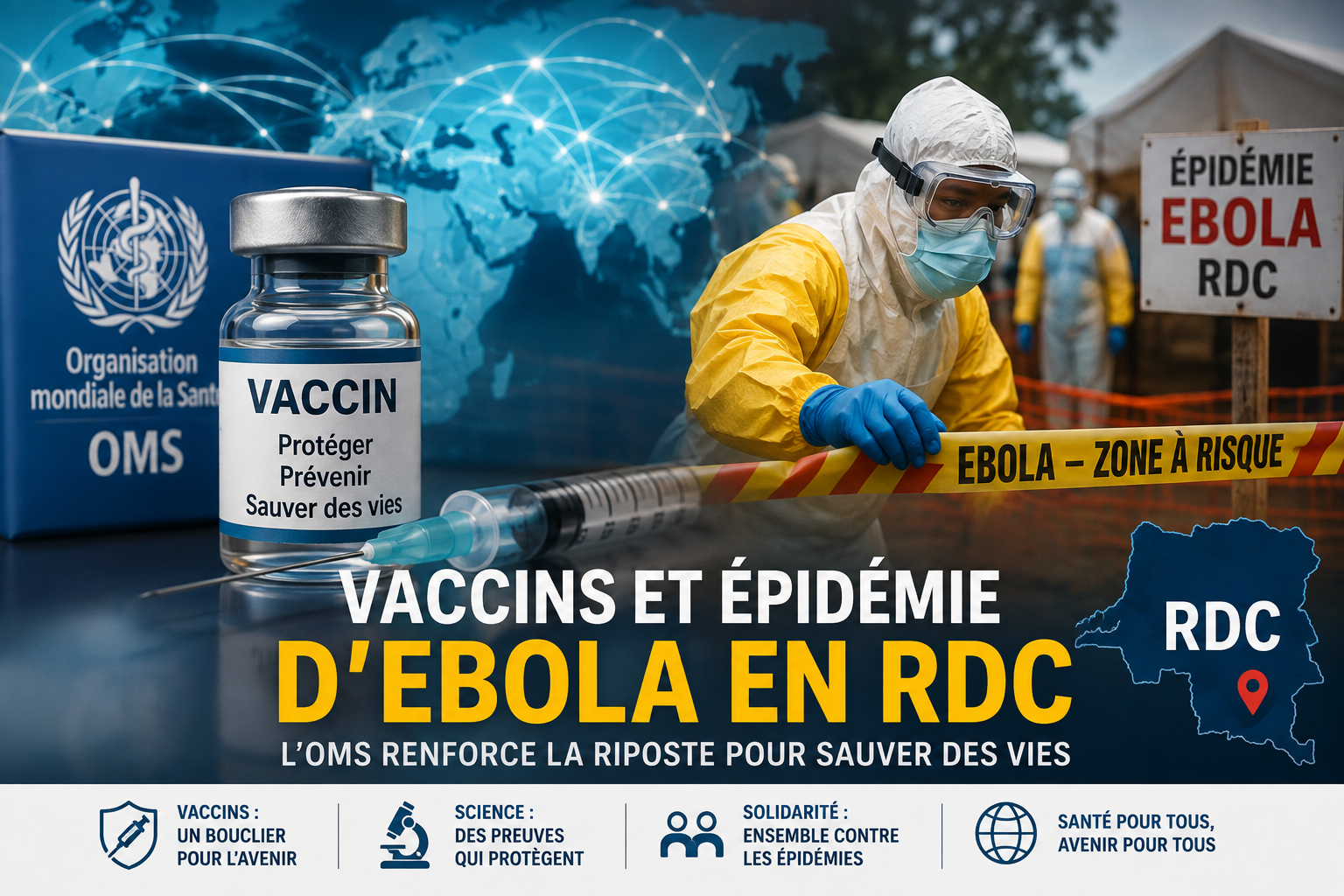 Vaccins et épidémie d’Ebola en RDC : l’OMS renforce la riposte pour sauver des vies